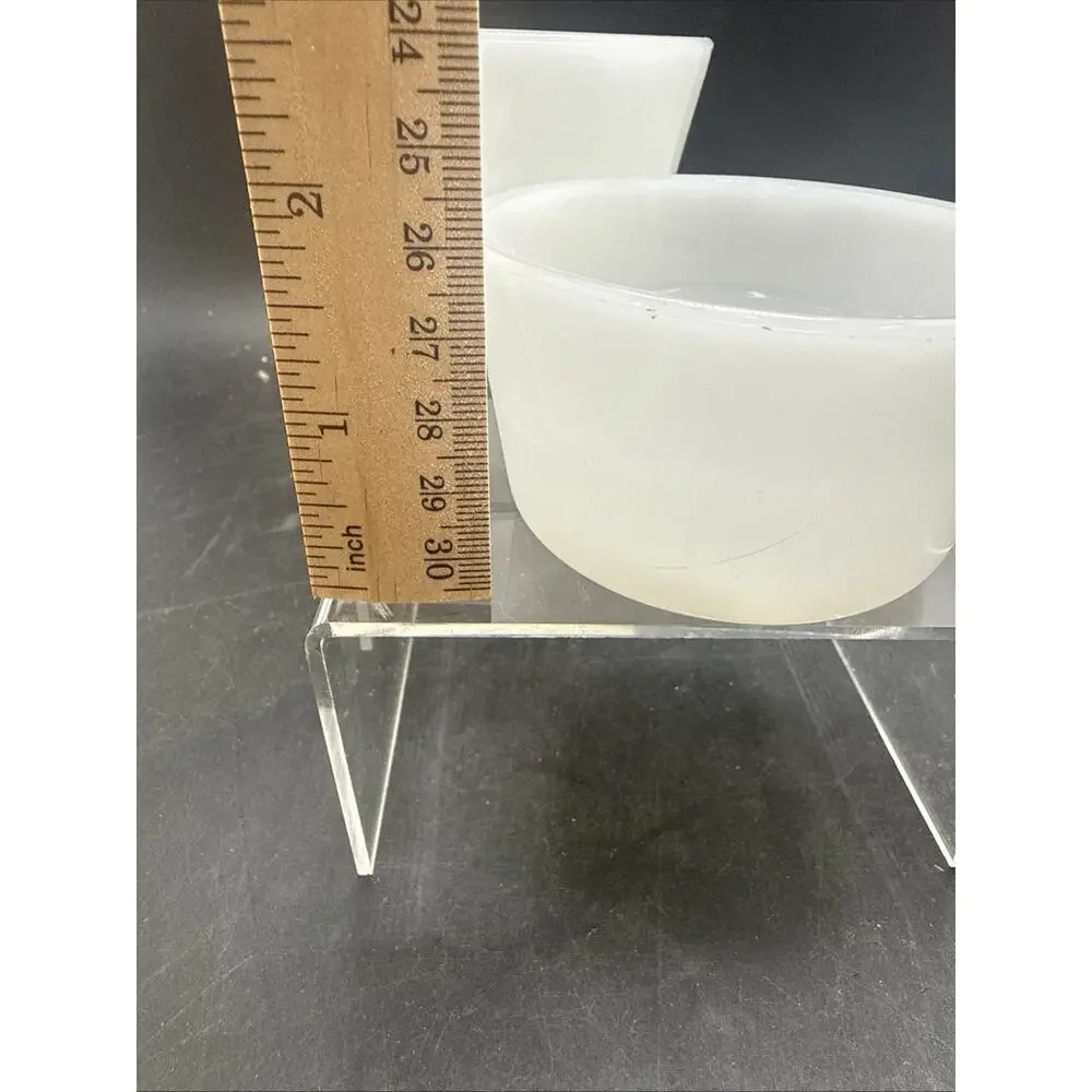Set of 2 Glasbake No 29 White Milk Glass Custard Cups Baking Dishes USA